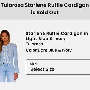 Revolve Tularosa Light blue and ivory cardigan. Size M.